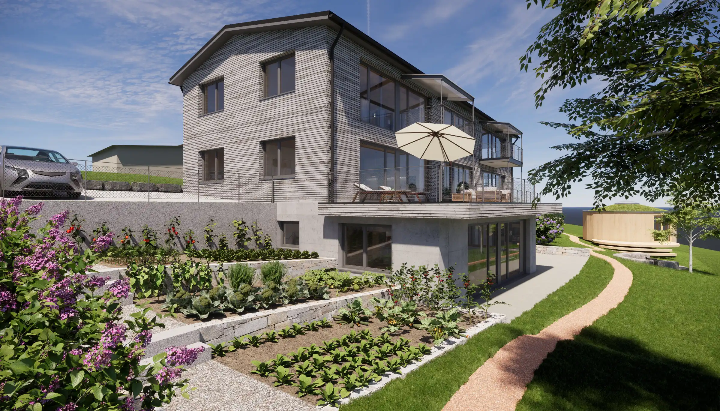 Ökologische 2.5-Zimmer-Wohnung mit grosser Terrasse in Wienacht-Tobel