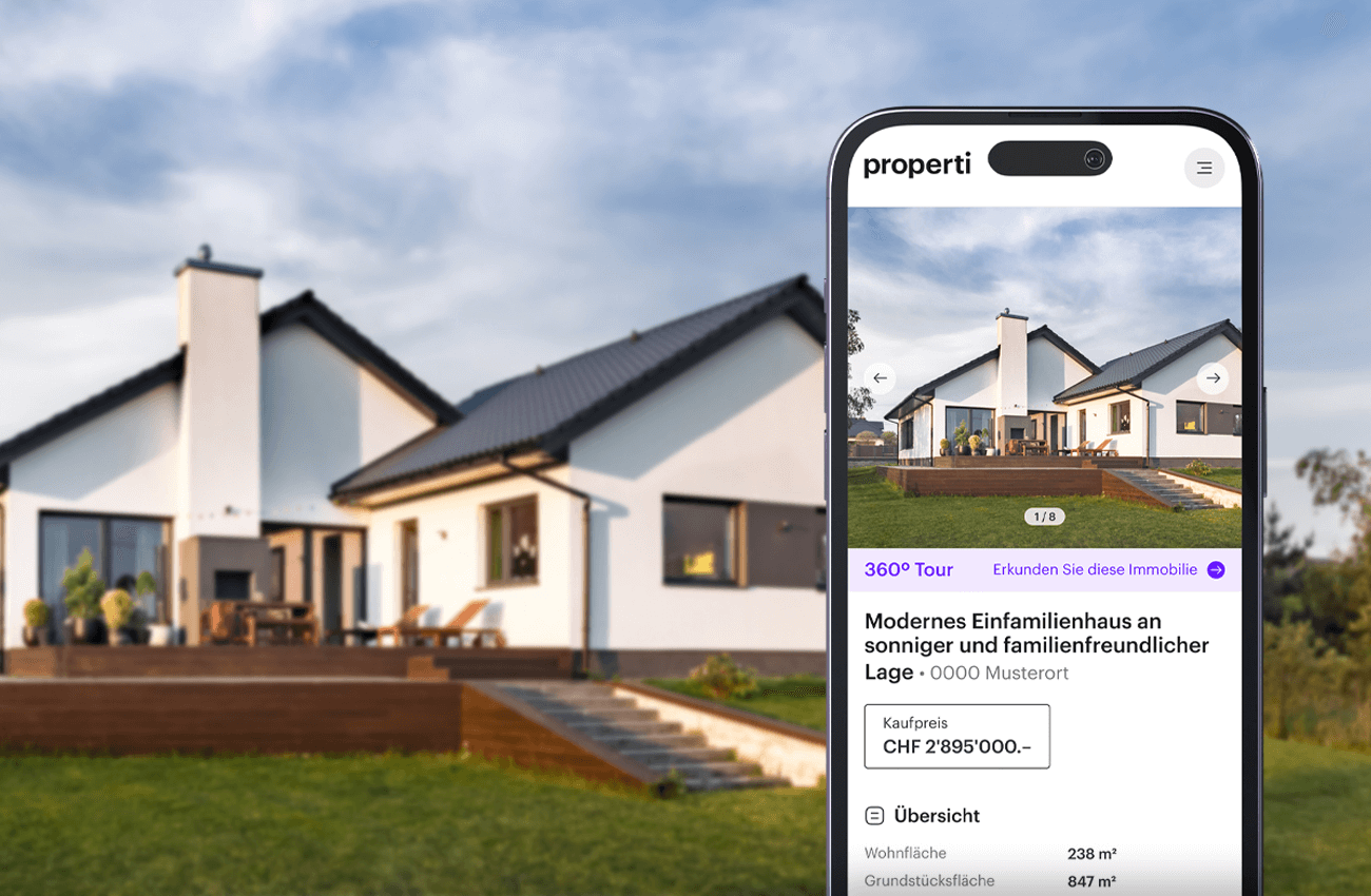 Ansicht eines Immobilieninserats auf dem Smartphone