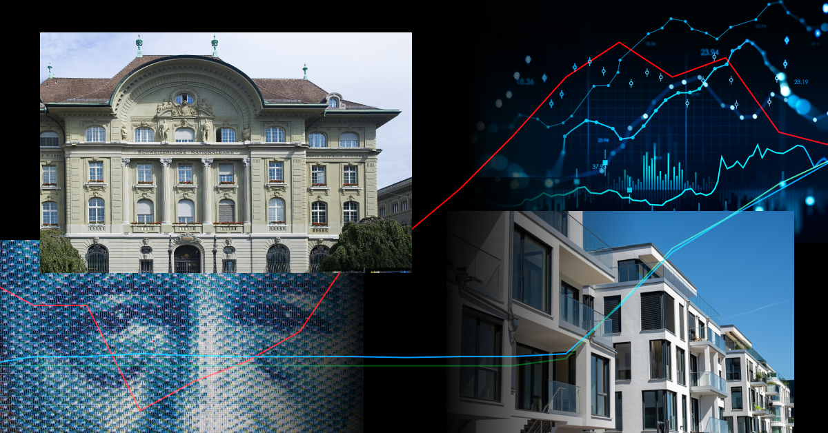 Collage aus Bildern bzgl. Leitzins
