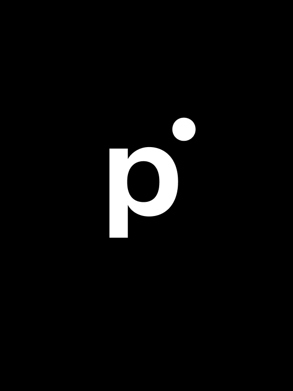 Das properti Logo mit weissem P und schwarzem Hintergrund