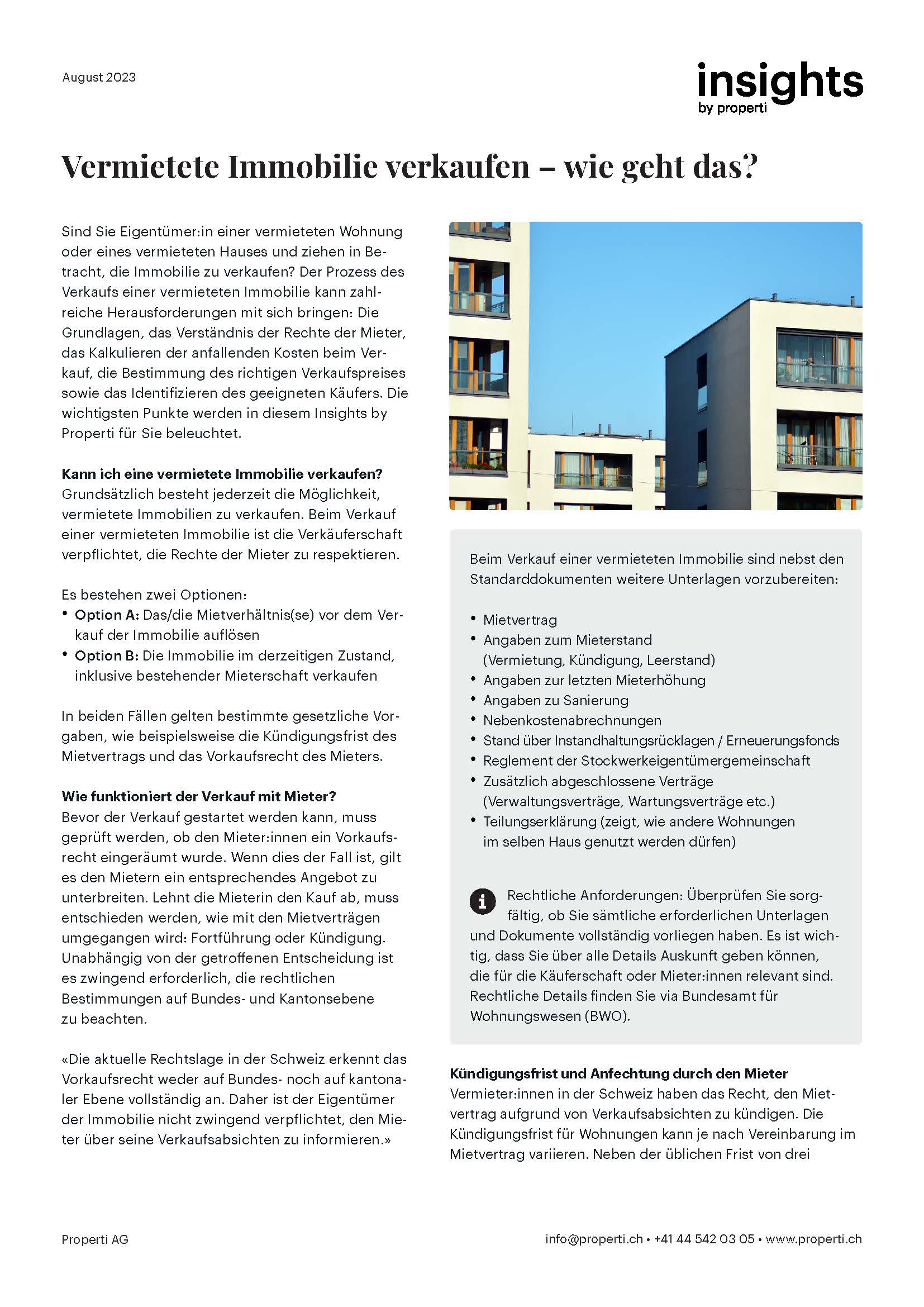 Artikelübersicht properti PDF – Vermietete Immobilie verkaufen – wie geht das?