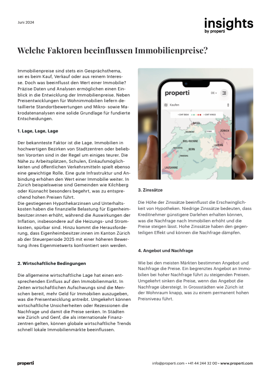 Insights Faktoren Immobilienpreise
