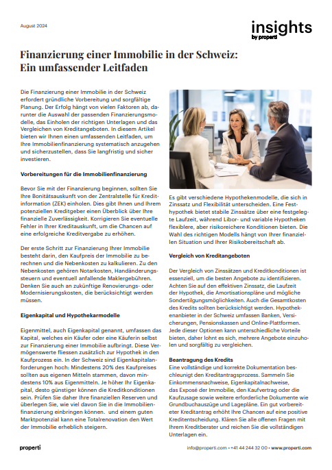 Insights Finanzierung