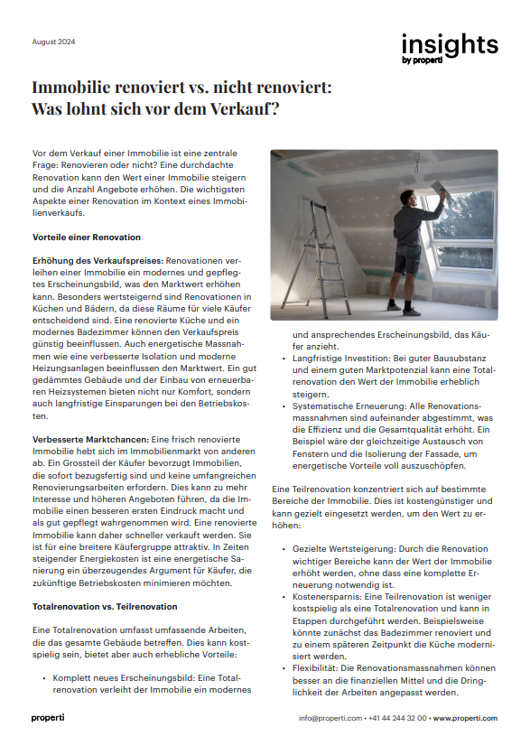 properti insights Immobilie renoviert