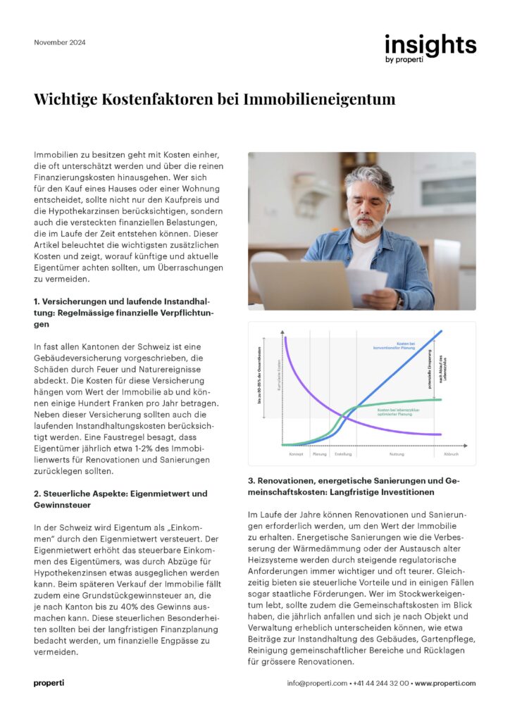 Insights Wichtige Kostenfaktoren bei Immobilieneigentum DE