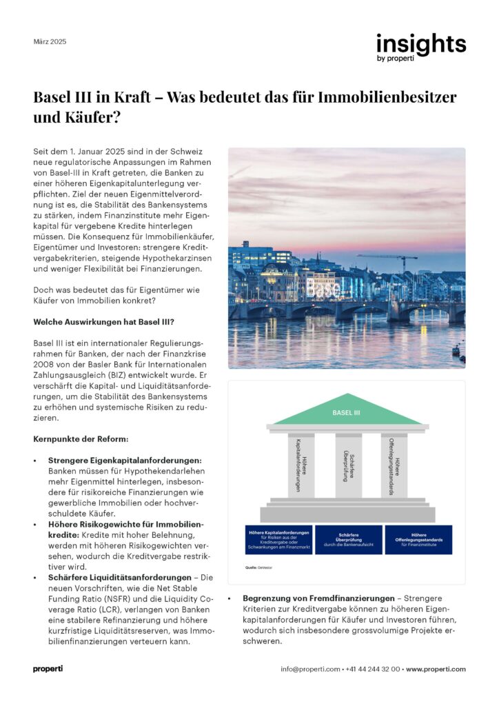Insights Basel III in Kraft – Was bedeutet das für Immobilienbesitzer und Käufer? DE