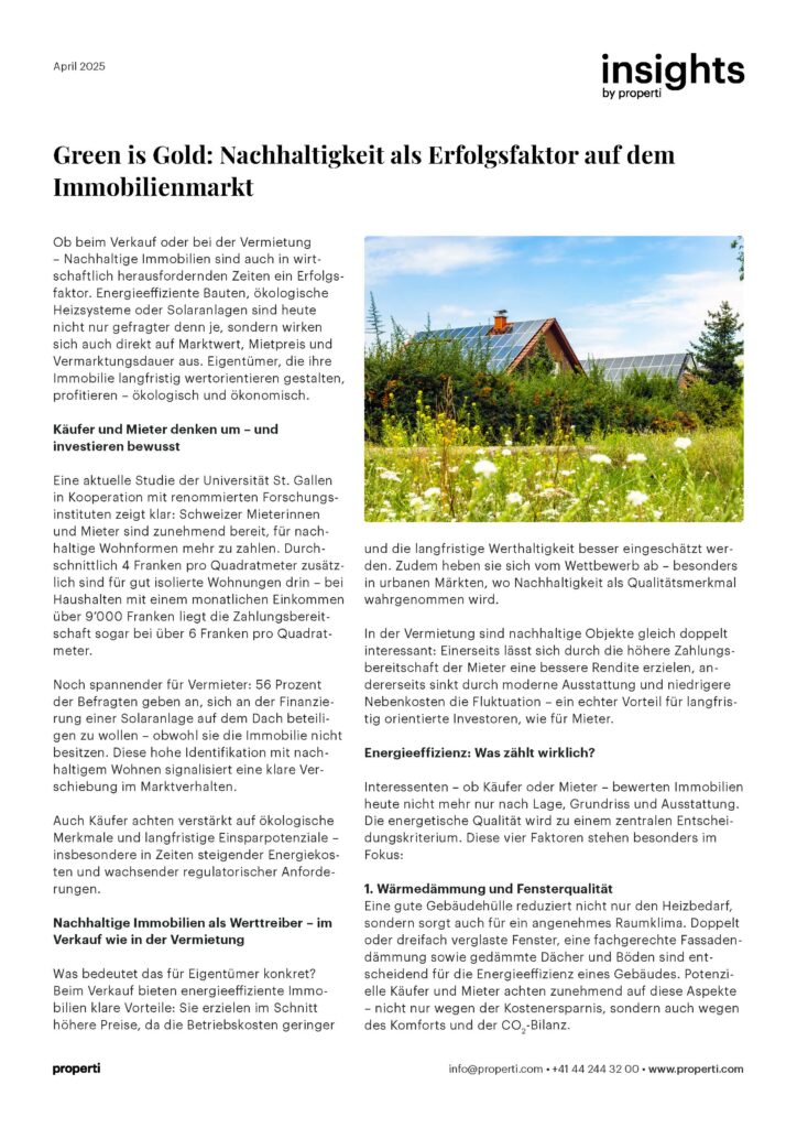 Insights, Green is Gold: Nachhaltigkeit als Erfolgsfaktor auf dem Immobilienmarkt DE
