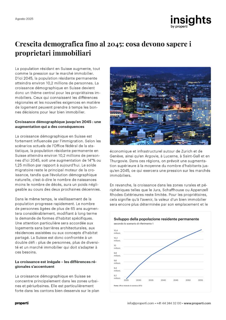Insights, Crescita demografica fino al 2045: cosa devono sapere i proprietari immobiliari IT